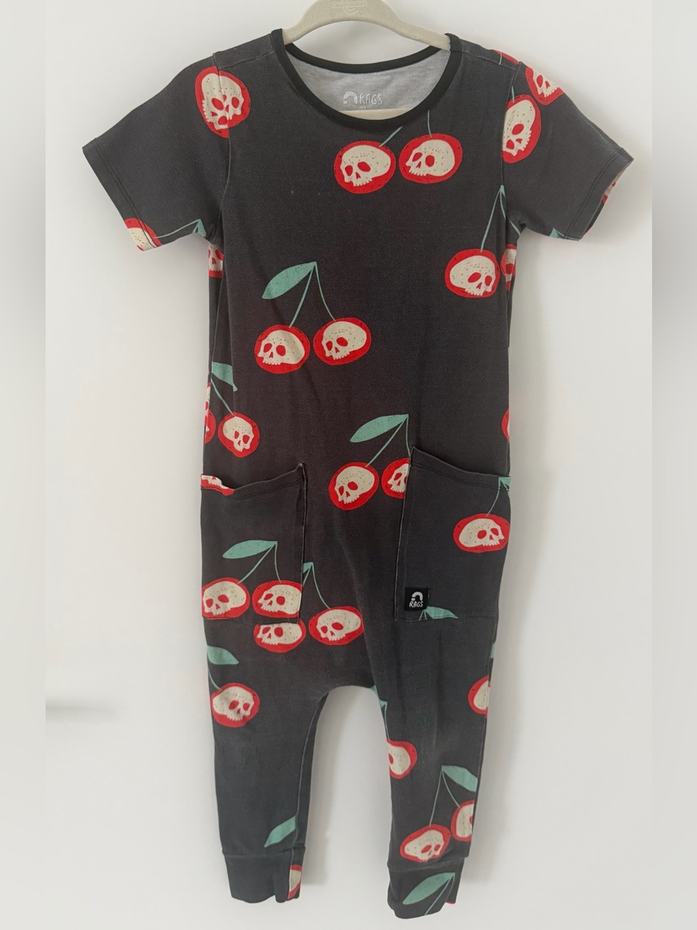 Rags to Raches Cherry Skulls Romper
